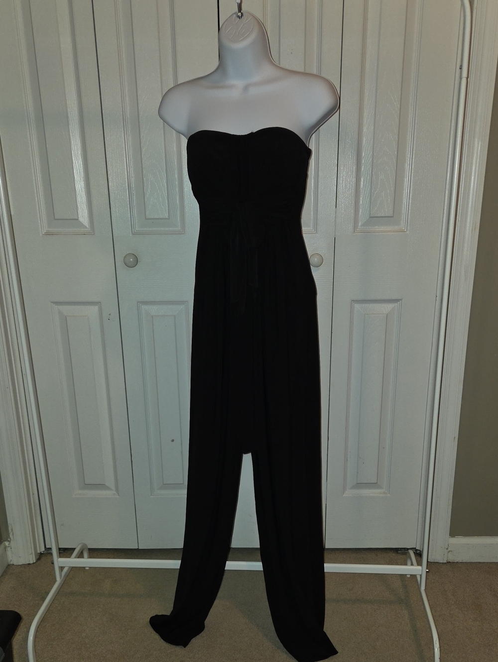 paper doll Strapless Black Wide-Leg Jumpsuit